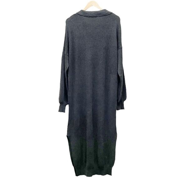 NWT Natural Life Long Sleeve Rib Knit Maxi Sweater Dress Charcoal Size S/M NEW - Picture 3 of 15